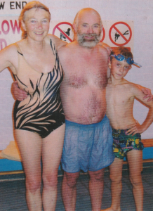 Completing a triathlon with Alan and Kevin photo Fay Blackburn