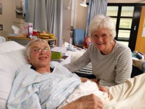 Fay in hospital with Sue photo Cornelia Featherstone