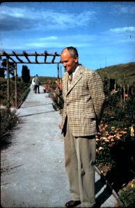 Peter Caddy in Cluny Garden photo Findhorn Foundation