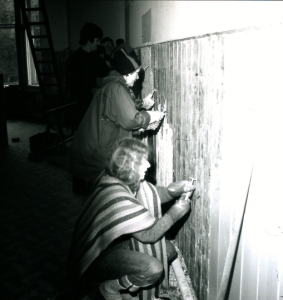 scarping sanctuary panelling 1976 photo Findhorn Foundation