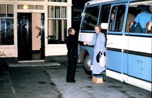 Guest arriving at Cluny 1976 photo Findhorn Foundation