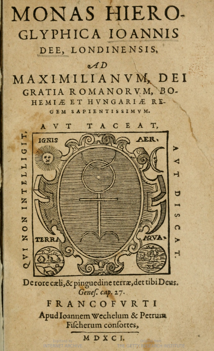 The cover of Dr Dee's Hieroglyphic Monad (Internet Archive)