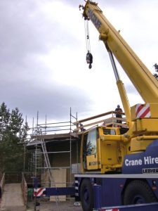 Universal Hall roof transformation crane photo Peter Valance