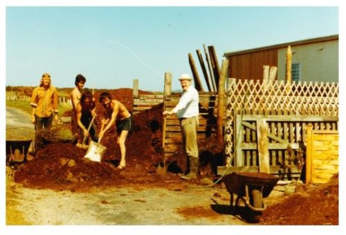 1971 Making compost photo Findhorn Community bought by Marilyn Barry during her visit