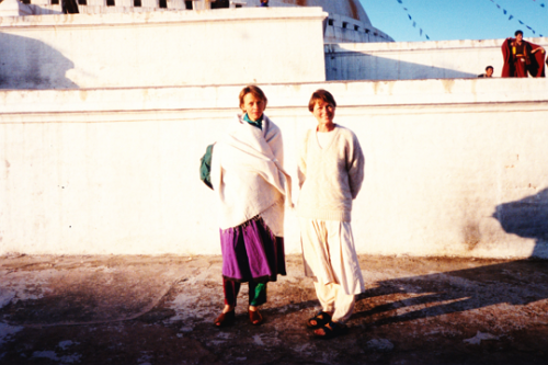 KT and Judith at monastery 1994 photo Alan Jacobsen