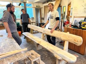 making the benches photo Jonathan Caddy