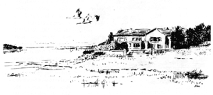 Minton House drawing by Harley Miller for Sights&Insights
