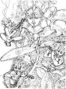 Antirrhinum Deva. Drawing by Brian Nobbs