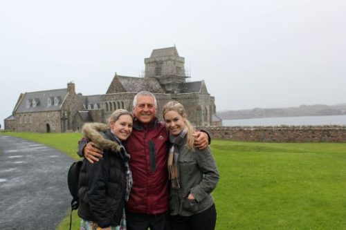 with my daughters on Iona photo Geoff Dalglish