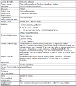 OASIS DES Entry Michael Sharpe