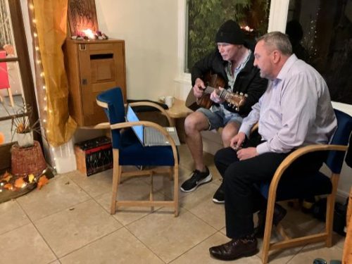 RJ singing in the foyer photo Susie Kemp