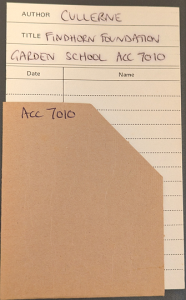 Garden School Library card