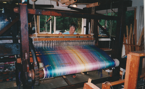 Jane with threads for Sunrise panel 1998