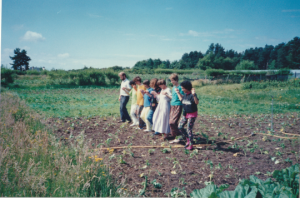Cullerne Sacred Dance in the field around 1990 photo Judith Bone