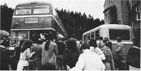 Woodstock bus outside Cluny photo Findhorn Foundation
