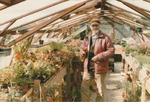Fred Barton in wooden green house photo Lynn Barton