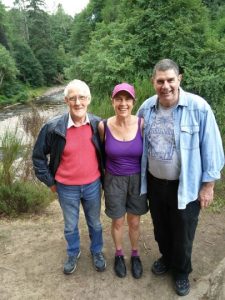 Trip to Findhorn River Klaas, Sharon and Trevor